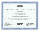1994 Cobra SVT Certificate